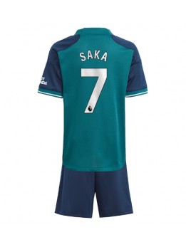 Otroški Nogometna dresi replika Arsenal Bukayo Saka #7 Tretji 2023-24 Kratek rokav (+ hlače)